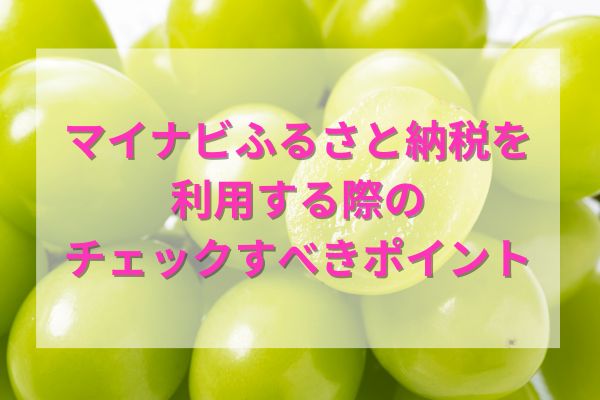 マイナビふるさと納税を利用する際のチェックすべきポイント